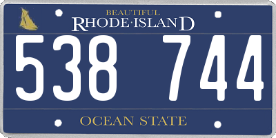 RI license plate 538744
