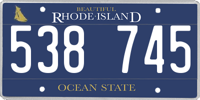 RI license plate 538745