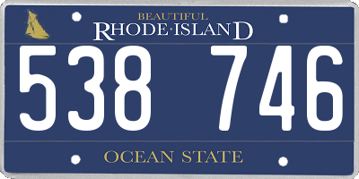 RI license plate 538746
