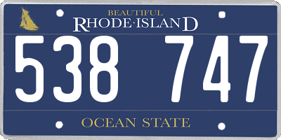 RI license plate 538747