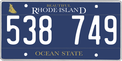 RI license plate 538749