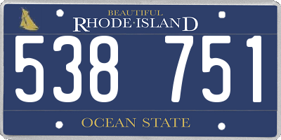 RI license plate 538751