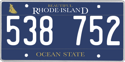 RI license plate 538752