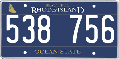RI license plate 538756