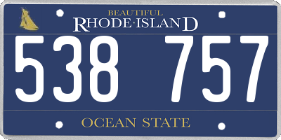 RI license plate 538757
