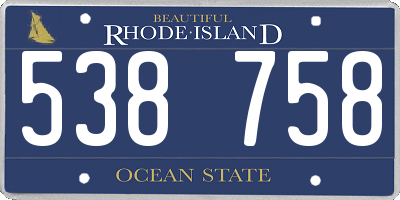 RI license plate 538758