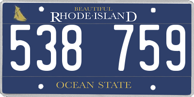 RI license plate 538759