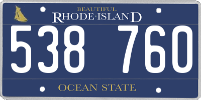 RI license plate 538760