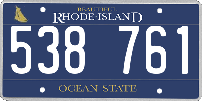 RI license plate 538761