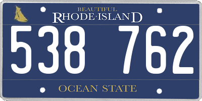 RI license plate 538762