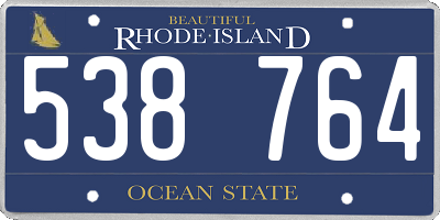 RI license plate 538764