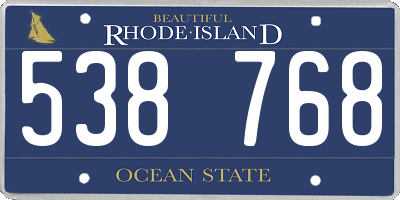 RI license plate 538768