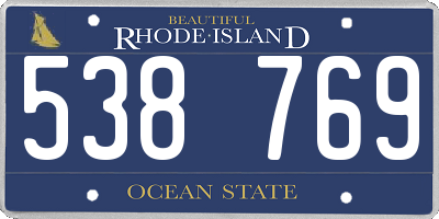 RI license plate 538769