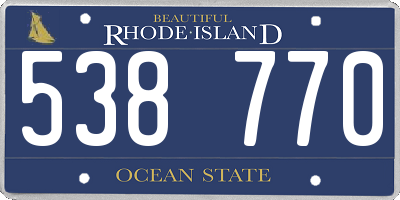 RI license plate 538770