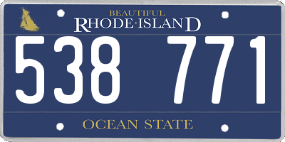 RI license plate 538771