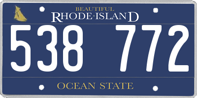 RI license plate 538772