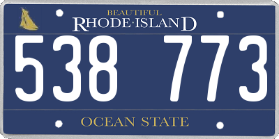 RI license plate 538773