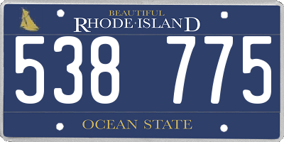 RI license plate 538775