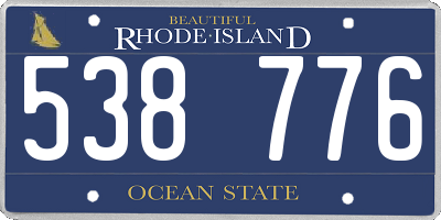 RI license plate 538776