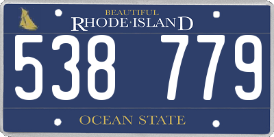RI license plate 538779