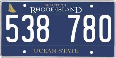 RI license plate 538780
