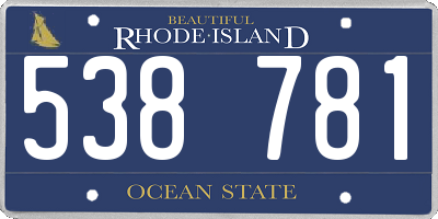RI license plate 538781