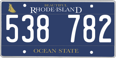 RI license plate 538782