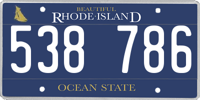 RI license plate 538786