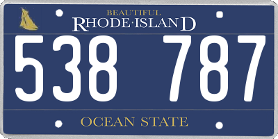 RI license plate 538787