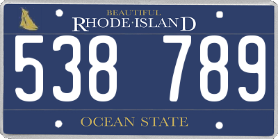 RI license plate 538789