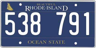 RI license plate 538791