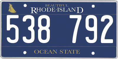 RI license plate 538792