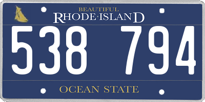 RI license plate 538794