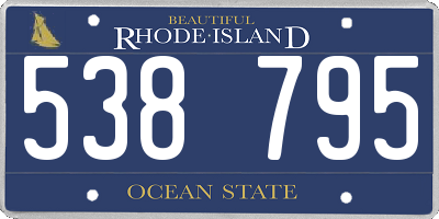 RI license plate 538795