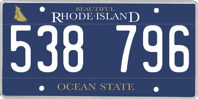 RI license plate 538796