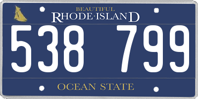 RI license plate 538799