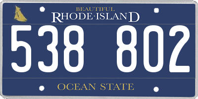 RI license plate 538802