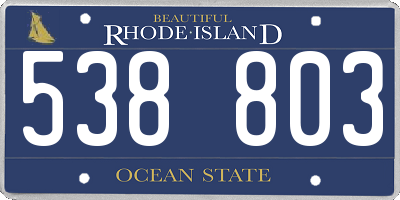 RI license plate 538803