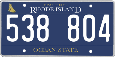 RI license plate 538804