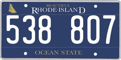 RI license plate 538807