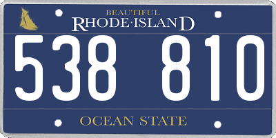RI license plate 538810