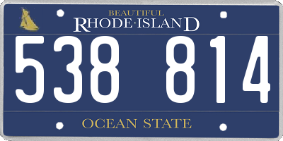 RI license plate 538814