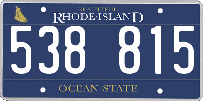 RI license plate 538815