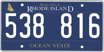 RI license plate 538816