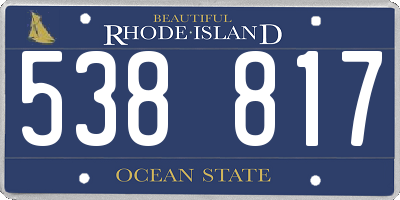 RI license plate 538817