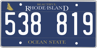 RI license plate 538819