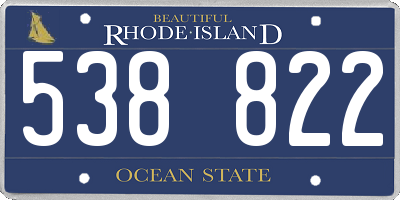 RI license plate 538822