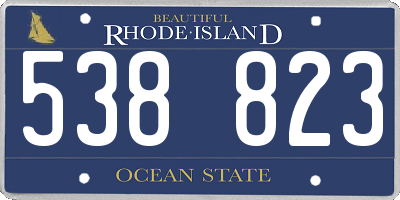 RI license plate 538823