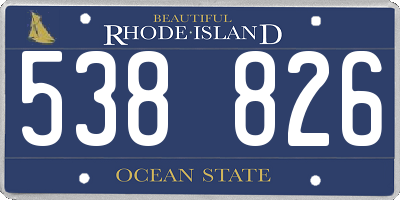 RI license plate 538826