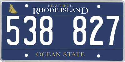 RI license plate 538827
